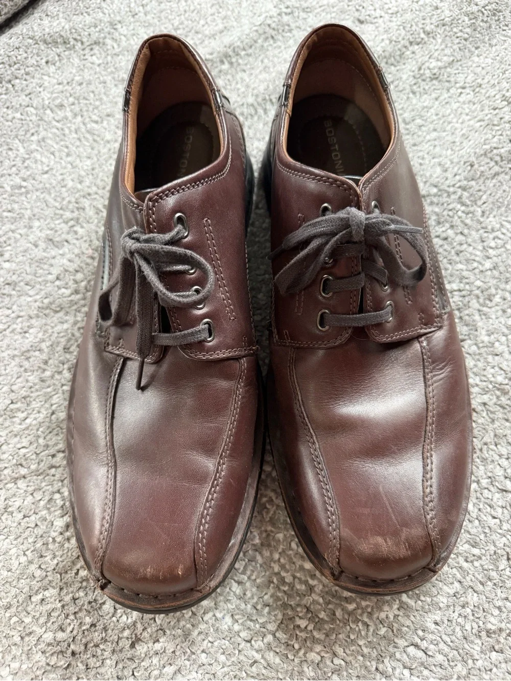 Men's Brown Leather Lace-Up Casual Dress Shoes
